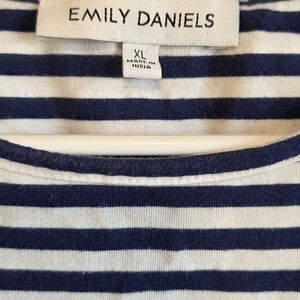 Emily Daniels Navy and White Striped Blouse